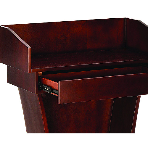 AdirOffice Wood Stand-Up Podium Lectern Speaker Stand with Drawer and Storage Area, 27.55 x 14 x 43.3, Cherry (I661012CH)