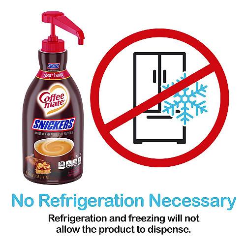 Coffee-mate Liquid Coffee Creamer, Snickers, 1.5 Liter Pump Bottle (97955EA)