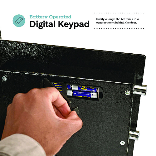 AdirOffice 1.1 cu ft Steel Digital Secure Money Deposit Safe with Digital keypad, 15.3 x 13.5 x 19, Black (I670200BLK)