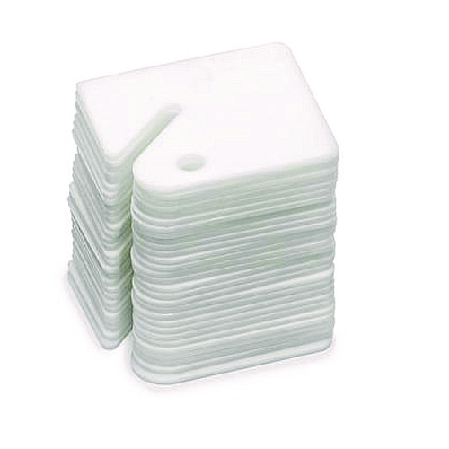 AdirOffice Plastic Identification Key Tags, White, 100/Pack (I689100)