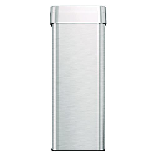 HLS Commercial Open Top Trash Can, Rectangular, 18 gal, Plastic/Stainless Steel, Silver (HLS18UOT)