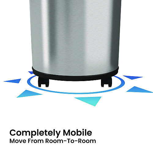 HLS Commercial Extra-Large Sensor Trash Can with Wheels, 23 gal, Plastic/Stainless Steel, Silver/Black (HLS23RC)