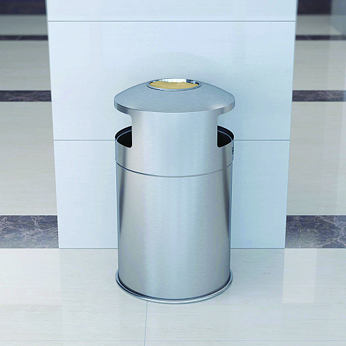 HLS Commercial Extra-Large Dual Side-Entry Trash Can, Indoor, 50 gal, Stainless Steel, Silver (HLS50DSI)