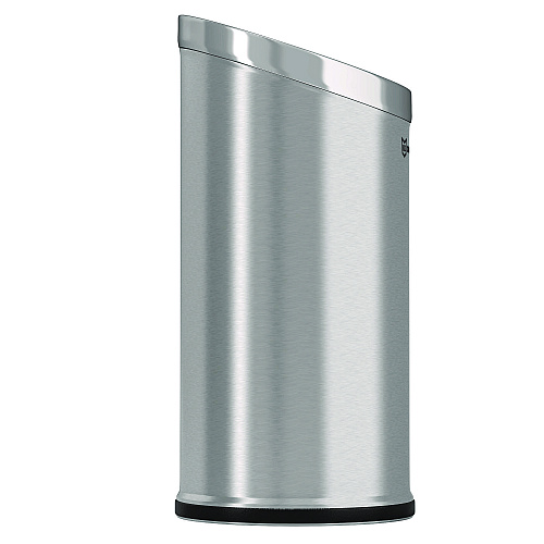 HLS Commercial Beveled Open Top Trash Can, 15 gal, Stainless Steel, Silver (HLSC04G15A)