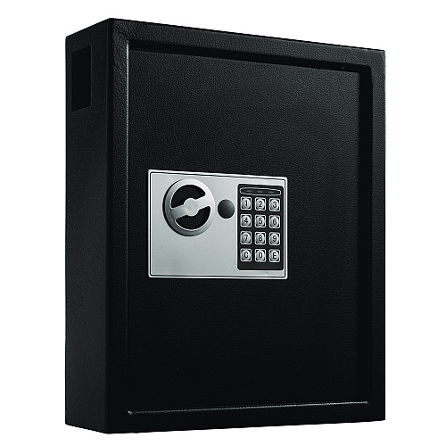 AdirOffice Steel Digital Lock Key Cabinet, 40-Key, 13 x 4 x 14.3, Stainless Steel 304, Black (I68040BLK)