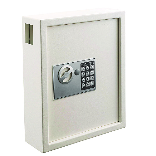 AdirOffice Steel Digital Lock Key Cabinet, 40-Key, 13 x 4 x 14.3, Stainless Steel 304, White (I68040WHI)