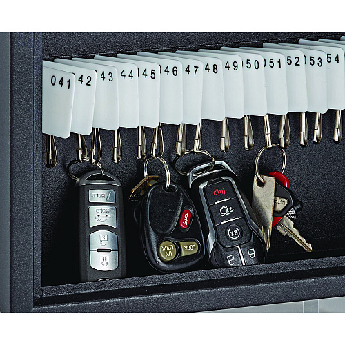 AdirOffice Steel Digital Lock Key Cabinet, 60-Key, 13 x 2.6 x 17, Stainless Steel 304, Black (I68060BLK)