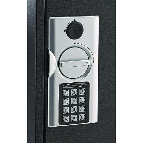 AdirOffice Steel Digital Lock Key Cabinet, 60-Key, 13 x 2.6 x 17, Stainless Steel 304, Black (I68060BLK)