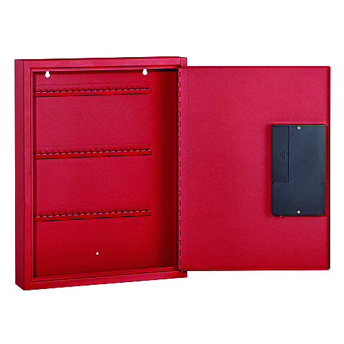 AdirOffice Steel Digital Lock Key Cabinet, 60-Key, 13 x 2.6 x 17, Stainless Steel 304, Red (I68060RED)