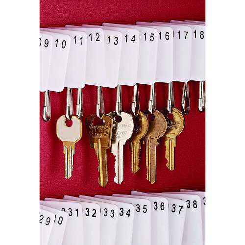 AdirOffice Steel Digital Lock Key Cabinet, 60-Key, 13 x 2.6 x 17, Stainless Steel 304, Red (I68060RED)