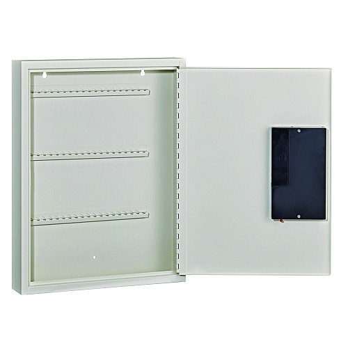 AdirOffice Steel Digital Lock Key Cabinet, 60-Key, 13 x 2.6 x 17, Stainless Steel 304, White (I68060WHI)