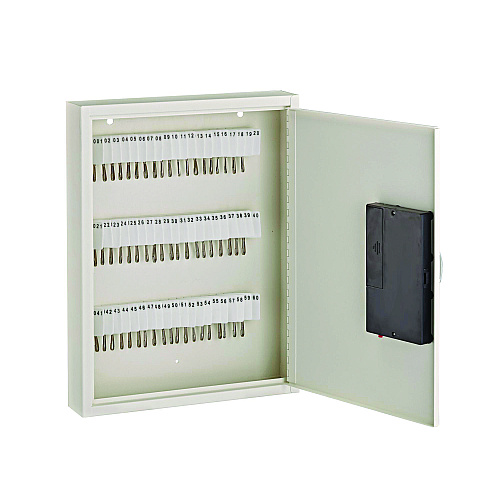 AdirOffice Steel Digital Lock Key Cabinet, 60-Key, 13 x 2.6 x 17, Stainless Steel 304, White (I68060WHI)