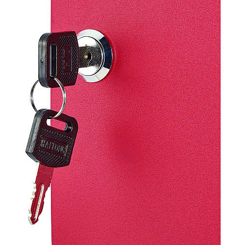 AdirOffice Steel Secure Key Cabinet with Key Lock, 48-Key, 7.1 x 3.1 x 10, Stainless Steel 304, Red (I68148RED)