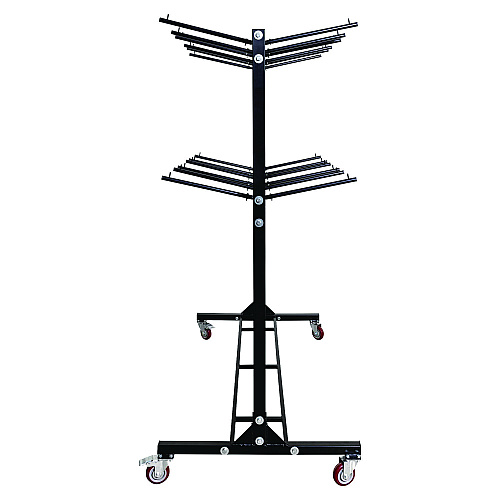 AdirOffice Steel Folding Chair Two-Tier Utility Cart, Metal, 1,000 lb Capacity, 33 x 65 x 68.5, Black (I69003)