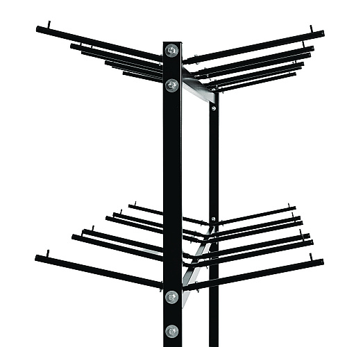 AdirOffice Steel Folding Chair Two-Tier Utility Cart, Metal, 1,000 lb Capacity, 33 x 65 x 68.5, Black (I69003)