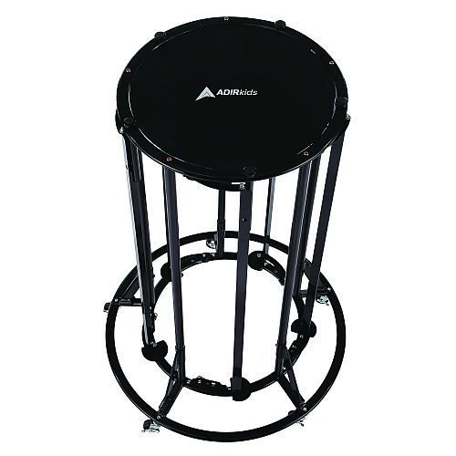 AdirKids Steel Large Paper Roll Holder Paper Dispenser Stand and Cutter w/Wheels, For Up to 3" dia x 36" Wide Rolls, Metal, Black (IKI30001)