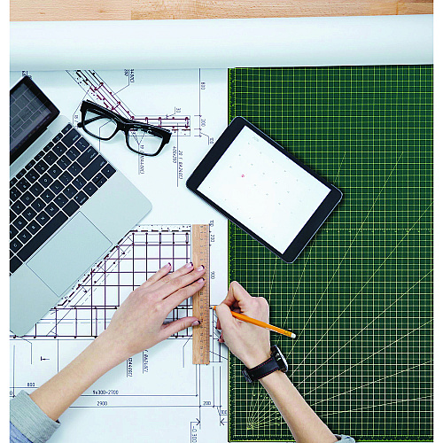AdirOffice Reversible Self Healing Cutting Mat, 18 x 24, Green/Black (ICM1824)