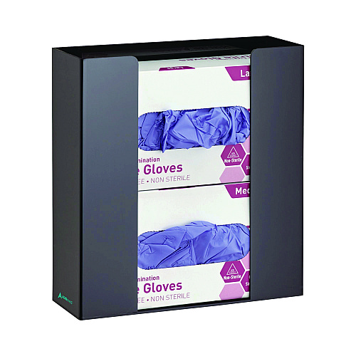 AdirMed Acrylic Glove Dispenser, Double Box Capacity, 10.2 x 3.5 x 10.8, Black (I90202BLK)