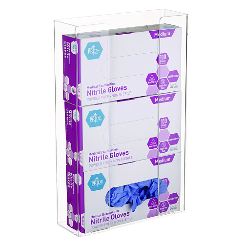AdirMed Acrylic Glove Dispenser, Triple Box Capacity, 10.2 x 3.5 x 16.1, Clear (I90203)