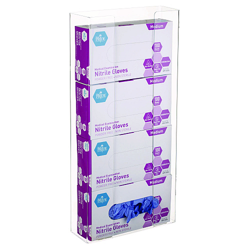AdirMed Acrylic Glove Dispenser, Quad Box Capacity, 10.2 x 3.5 x 21.1, Clear (I90204)