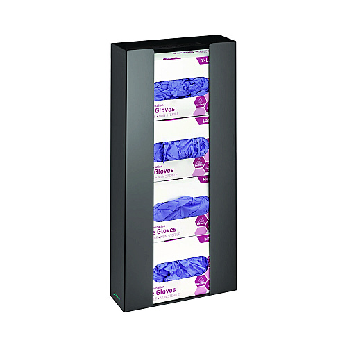 AdirMed Acrylic Glove Dispenser, Quad Box Capacity, 10.2 x 3.5 x 21.1, Black (I90204BLK)