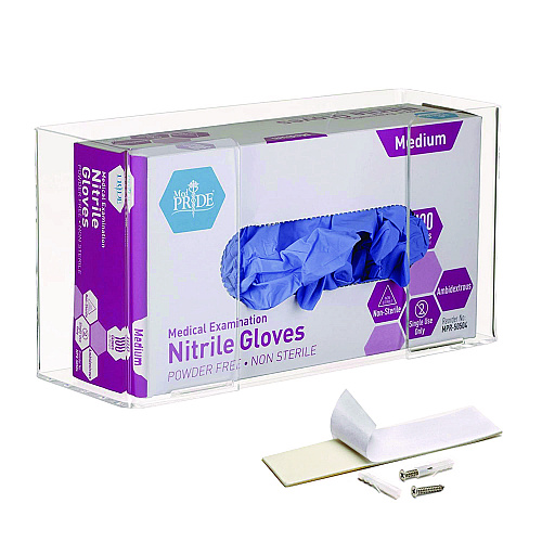 AdirMed Acrylic Glove Dispenser, Single Box Capacity, 10.2 x 3.5 x 5.3, Clear (I90201)