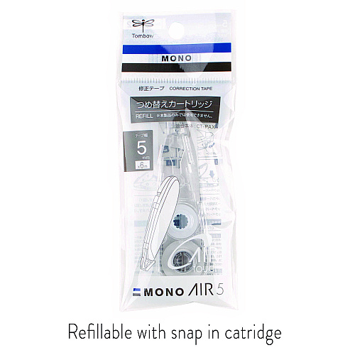 Tombow MONO Air Pen-Type Correction Tape, Refill, Clear Applicator, 0.19" x 236" (68697)
