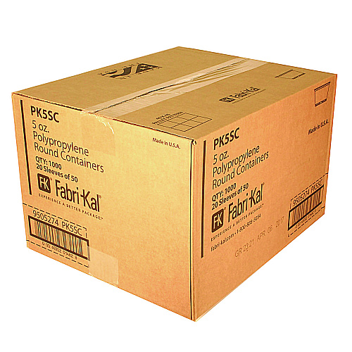 Fabri-Kal Microwavable Deli Containers, 5 oz, 3.6 Diameter x 1.8 h, Clear, Plastic, 1,000/Carton (PK5SC)