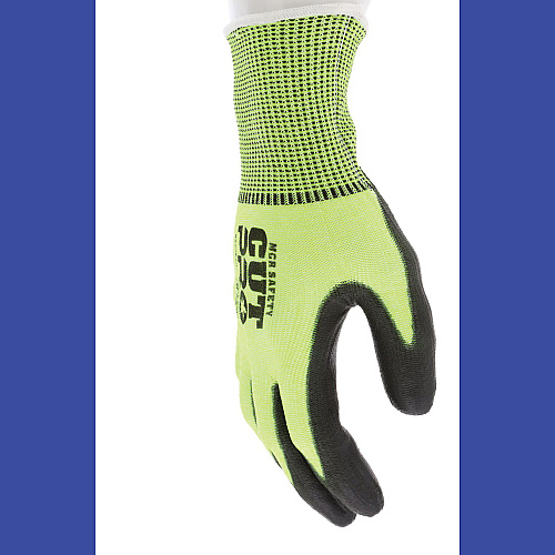 MCR Safety Cut Pro 9277PU Gloves, Large, Black/Lime, Dozen (9277PUL)