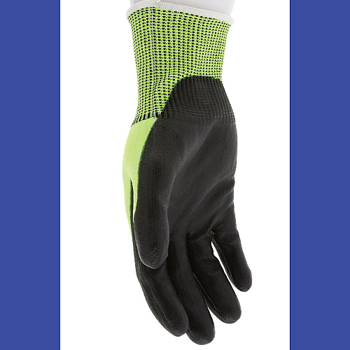 MCR Safety Cut Pro 9277PU Gloves, Large, Black/Lime, Dozen (9277PUL)