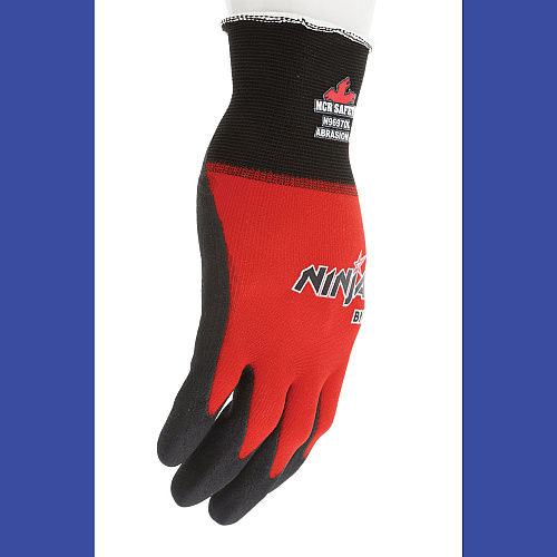 MCR Safety Ninja BNF N96970 Gloves, Medium, Black/Red, Dozen (N96970M)