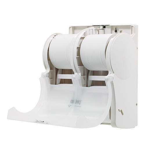 Georgia Pacific Professional Compact Quad Vertical 4-Roll Coreless Tissue Dispenser, 12.06 x 8 x 14.44, White (56747A)