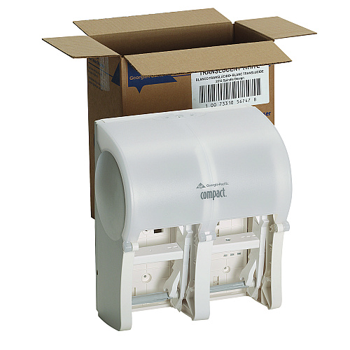 Georgia Pacific Professional Compact Quad Vertical 4-Roll Coreless Tissue Dispenser, 12.06 x 8 x 14.44, White (56747A)