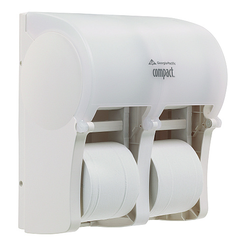 Georgia Pacific Professional Compact Quad Vertical 4-Roll Coreless Tissue Dispenser, 12.06 x 8 x 14.44, White (56747A)