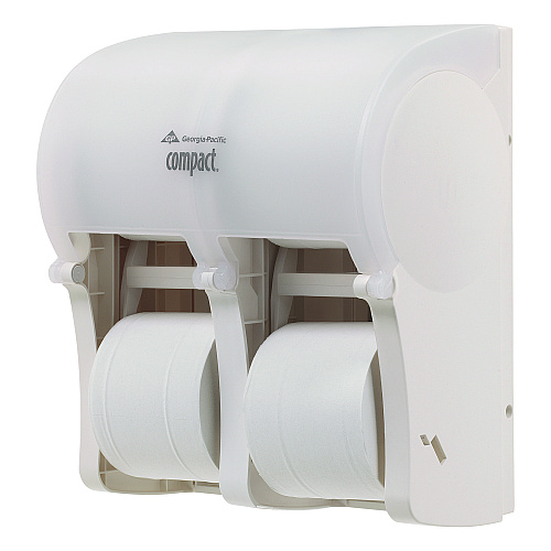Georgia Pacific Professional Compact Quad Vertical 4-Roll Coreless Tissue Dispenser, 12.06 x 8 x 14.44, White (56747A)