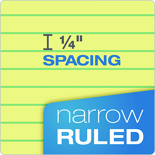 Ampad Perforated Writing Pads, Narrow Rule, 50 Canary-Yellow 8.5 x 11.75 Sheets, Dozen (20222)