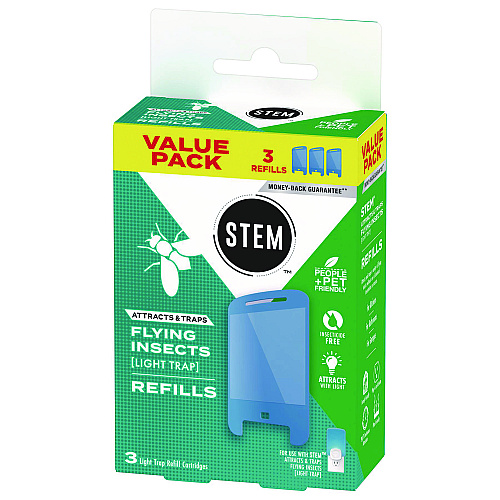 SC Johnson STEM Light Trap Refills, 3 Refills/Pack, 8 Packs/Carton (372883)