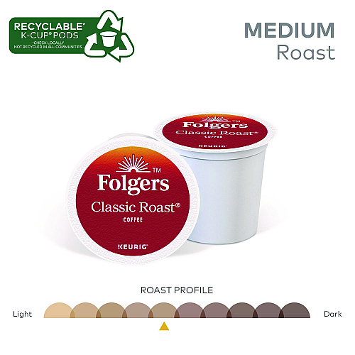 Folgers Gourmet Selections Classic Roast Coffee K-Cups, 24/Box (6685)