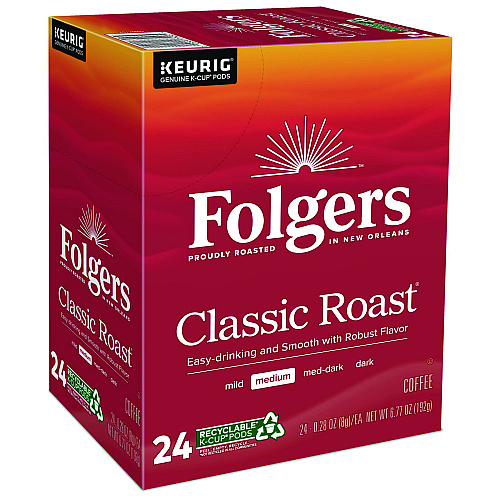 Folgers Gourmet Selections Classic Roast Coffee K-Cups, 24/Box (6685)