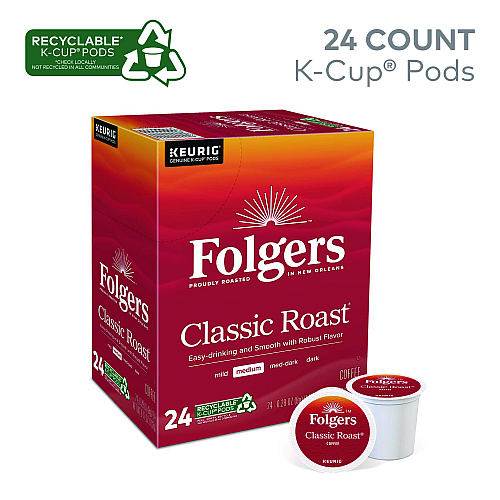 Folgers Gourmet Selections Classic Roast Coffee K-Cups, 96/Carton (6685CT)