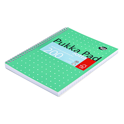 PUKKA PAD B5 Size Notebook, 1 -Subject, Medium/College Rule, Green Cover, (100) 9.8 x 6.9 Sheets, 3/Pack (8520MET)