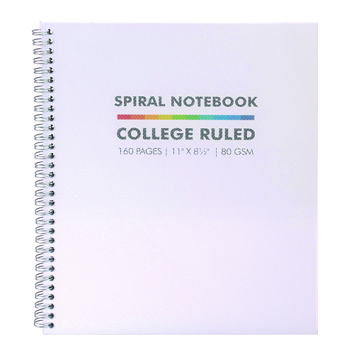 PUKKA PAD Letter Size Notebook, 1-Subject, Medium/College Rule, White Cover, (80) 11 x 8.5 Sheets, 3/Pack (9758BAS)