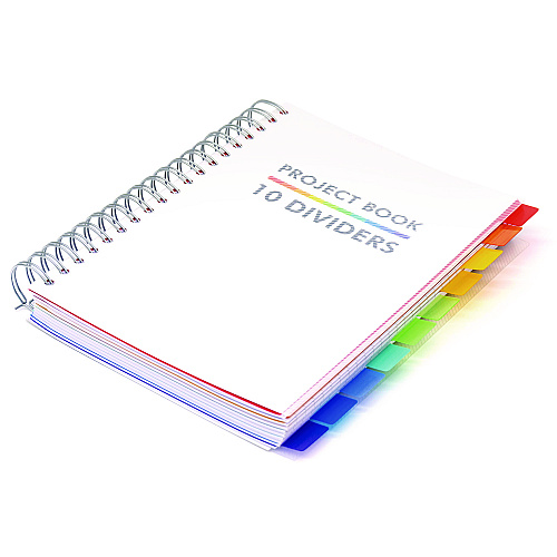 PUKKA PAD B5 Size 10-Subject Project Book, Medium/College Rule, White Cover, (200) 9.8 x 6.9 Sheets (9603PB)