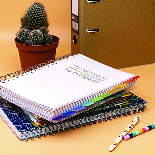 PUKKA PAD B5 Size 10-Subject Project Book, Medium/College Rule, White Cover, (200) 9.8 x 6.9 Sheets (9603PB)