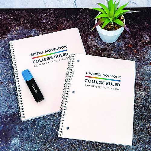 PUKKA PAD Letter Size Notebook, 1-Subject, Medium/College Rule, White Cover, (80) 11 x 8.5 Sheets, 3/Pack (9758BAS)