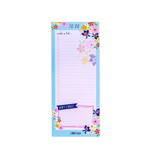PUKKA PAD Magnetic To Do List, Unruled, 60 Multicolor Floral, 3.5 x 8.5 Sheets, 6/Pack (9206CD)