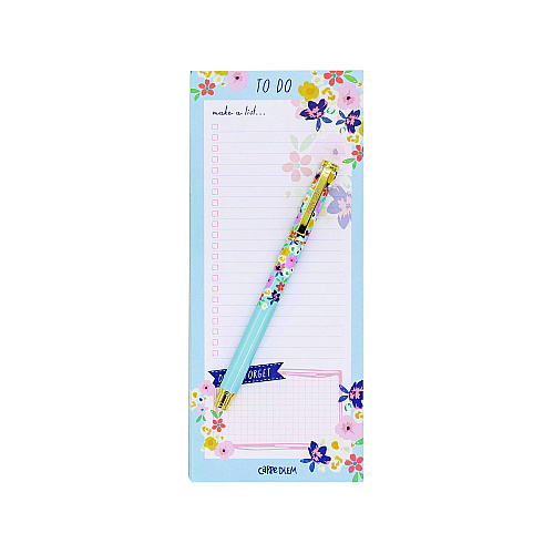 PUKKA PAD Magnetic To Do List, Unruled, 60 Multicolor Floral, 3.5 x 8.5 Sheets, 6/Pack (9206CD)
