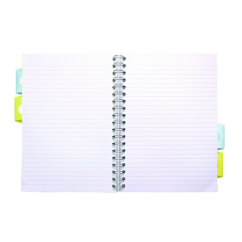 PUKKA PAD B5 Size Project Book, 4 -Subject, Medium/College Rule, Assorted Cover Colors, (100) 9.8 x 6.9 Sheets, 3/Pack (3032PST)