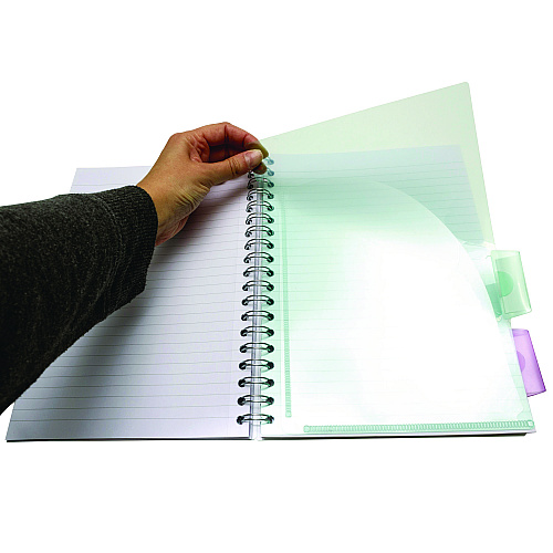 PUKKA PAD B5 Size Project Book, 4 -Subject, Medium/College Rule, Assorted Cover Colors, (100) 9.8 x 6.9 Sheets, 3/Pack (3032PST)
