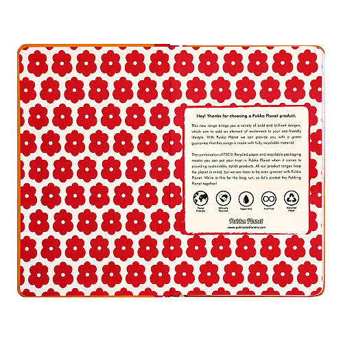 PUKKA PAD Soft Cover Eco Notebook, 1-Subject, Medium/College Rule, Orange/Pink Red/White, (96) 8.3 x 5.8 Sheets (9705SPP)